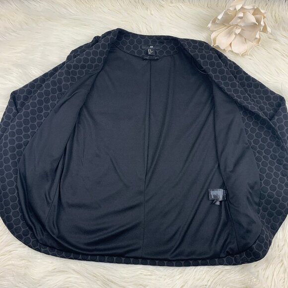 H&M Open Front Knit Viscose Blend Polka Dot Blazer Women's Size XS - Picture 3 of 6